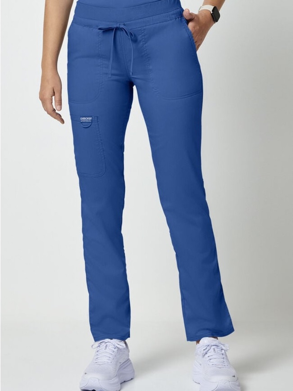 Cherokee Workwear Revolution Royal Blue Tapered Leg Drawstring Scrub Pants